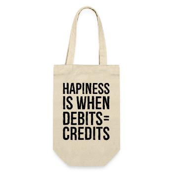 hapiness is when debits credits - Gift Bag for Bottles - nature - Front