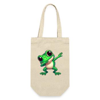 Cooler Frosch Dabbing Trendige Kröte - Geschenkbeutel für Flaschen - Natur - Vorne