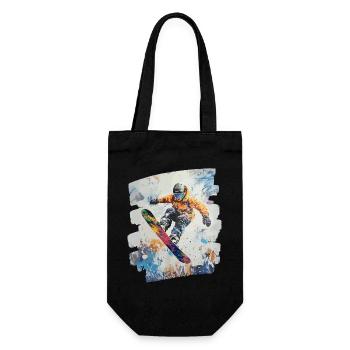 Snowboarder powder snow - Gift Bag for Bottles - black - Front