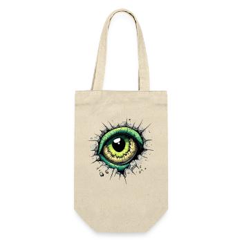 Monster eye peeking through the hole in the wall - Gift Bag for Bottles - nature - Front