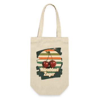 Härzbluetzuger Zuger Chriesi Kirschen Kanton Zug - Geschenkbeutel für Flaschen - Natur - Vorne