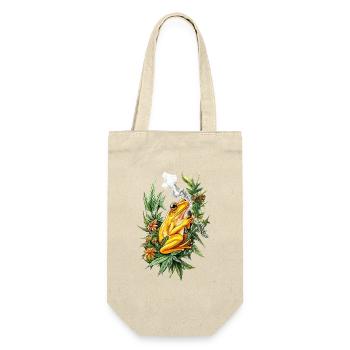 Yellow frog with joint in the jungle - Weed Frog - Gift Bag for Bottles - nature - Front