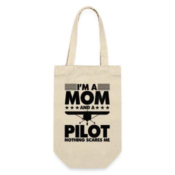 Je suis une maman et un pilote, rien ne me fait peur - Sac à bouteille - nature - Devant