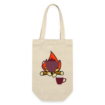 Fire Campfire Camping Outdoor - Gift Bag for Bottles - nature - Front