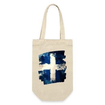 Finnische Flagge Finnland - Geschenkbeutel für Flaschen - Natur - Vorne