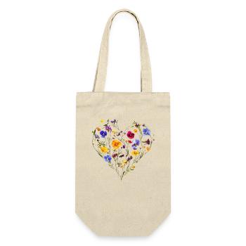 Heart of delicate blossoms - Spring-like - Gift Bag for Bottles - nature - Front