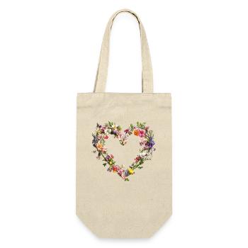 Heart of delicate flowers Spring-like blossoms - Gift Bag for Bottles - nature - Front