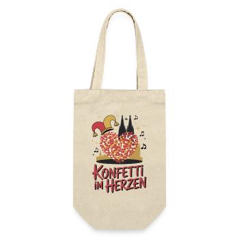 Köln Konfetti Im Herzen Karneval Herz Kölner Köln - Geschenkbeutel für Flaschen - Natur - Vorne