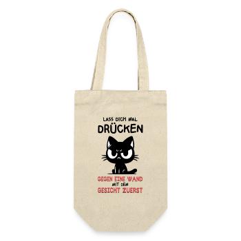 Gegen die Wand mit Gesicht zuerst - Katze sagt's. - Geschenkbeutel für Flaschen - Natur - Vorne