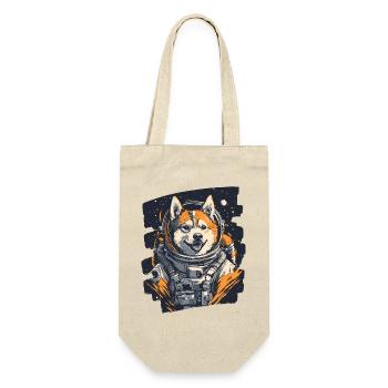 Husky Astronaut - Geschenkbeutel für Flaschen - Natur - Vorne