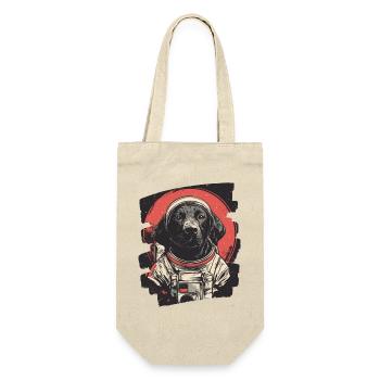 Labrador Astronaut - Geschenkbeutel für Flaschen - Natur - Vorne