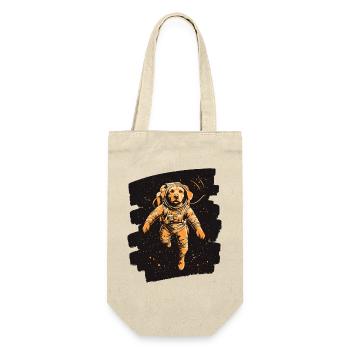 Labrador Astronaut - Geschenkbeutel für Flaschen - Natur - Vorne