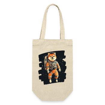 Shiba Inu Astronaut - Geschenkbeutel für Flaschen - Natur - Vorne