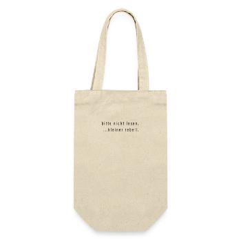 Bitte Nicht Lesen Kleiner Rebell Spruch Geschenk - Geschenkbeutel für Flaschen - Natur - Vorne