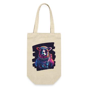 Lama Astronaut - Geschenkbeutel für Flaschen - Natur - Vorne