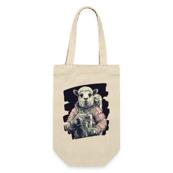Lama Astronaut - Geschenkbeutel für Flaschen - Natur - Vorne