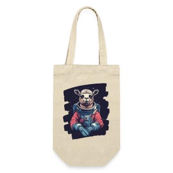 Lama Astronaut - Geschenkbeutel für Flaschen - Natur - Vorne