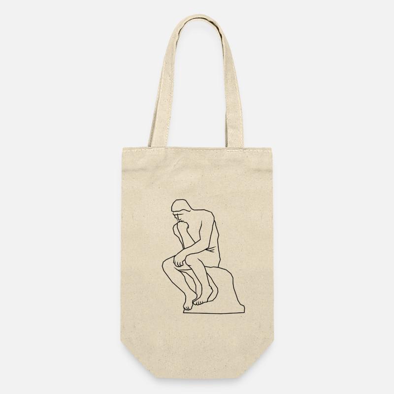 The thinker statue line art - Gift Bag for Bottles - nature