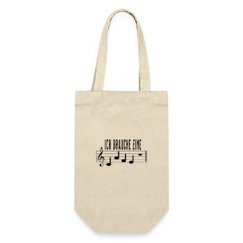 Ich brauche eine Cafe Pause für Musiker Noten - Geschenkbeutel für Flaschen - Natur - Vorne