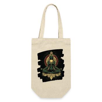 Yoga Namaste Meditation - Geschenkbeutel für Flaschen - Natur - Vorne