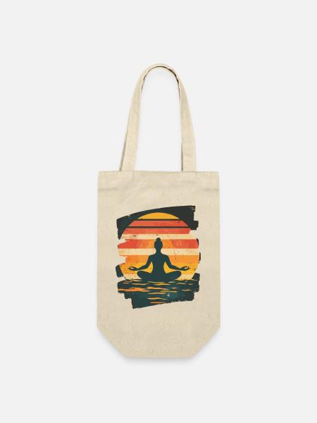 Yoga Namaste Meditation - Geschenkbeutel für Flaschen - Natur