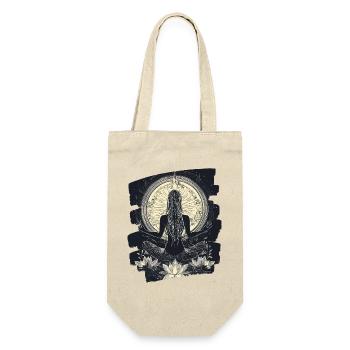 Yoga Namaste Meditation - Geschenkbeutel für Flaschen - Natur - Vorne