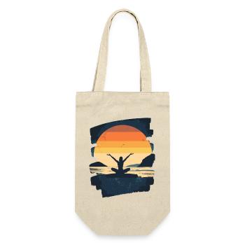 Yoga Namaste Meditation - Geschenkbeutel für Flaschen - Natur - Vorne