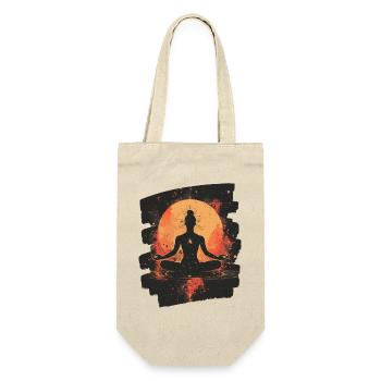Yoga Namaste Meditation - Geschenkbeutel für Flaschen - Natur - Vorne