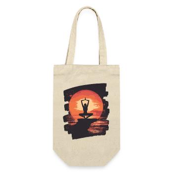 Yoga Namaste Meditation - Geschenkbeutel für Flaschen - Natur - Vorne