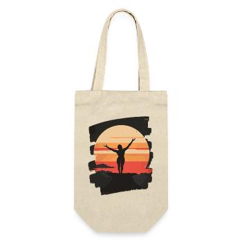 Yoga Namaste Meditation - Geschenkbeutel für Flaschen - Natur - Vorne