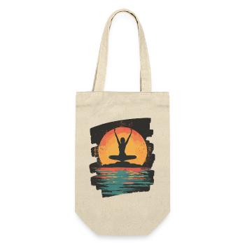 Yoga Namaste Meditation - Geschenkbeutel für Flaschen - Natur - Vorne