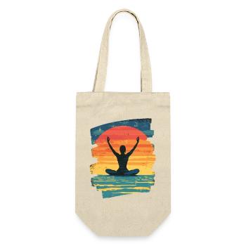 Yoga Namaste Meditation - Geschenkbeutel für Flaschen - Natur - Vorne