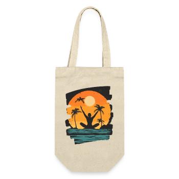 Yoga Namaste Meditation - Geschenkbeutel für Flaschen - Natur - Vorne