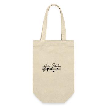 Johann Sebastian Bach Noten Notenschrift - Geschenkbeutel für Flaschen - Natur - Vorne
