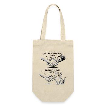 Katzenvertrauen Katzenliebe Humor Spruch Vertrauen - Geschenkbeutel für Flaschen - Natur - Vorne