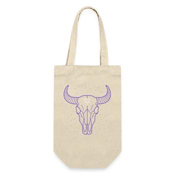Earth Symbol Bull Skull | Mystic Minimal Art - Gift Bag for Bottles - nature - Front