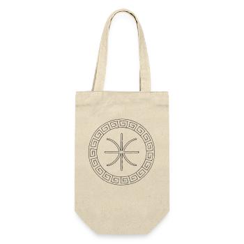 Delphisches Epsilon-Symbol | Antikes griechisches Emblem - Geschenkbeutel für Flaschen - Natur - Vorne