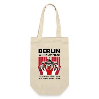Stuttgart Berlin Finale – Berlin wir kommen! - Geschenkbeutel für Flaschen - Natur - Vorne