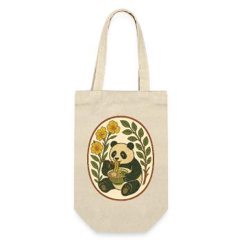 Ramen Panda - Geschenkbeutel für Flaschen - Natur - Vorne