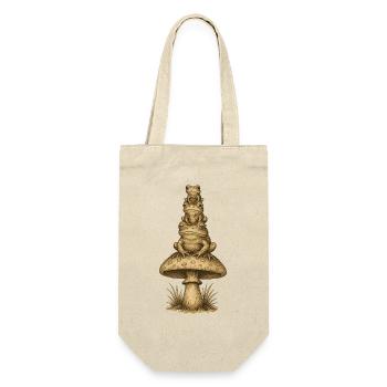 Frog Totem on Mushroom Stack - Gift Bag for Bottles - nature - Front