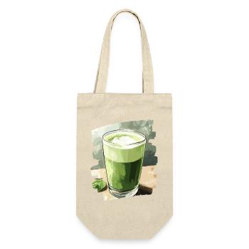 Matcha Latte Liebhaber Grüntee - Geschenkbeutel für Flaschen - Natur - Vorne