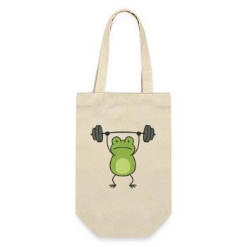 Funny frog with dumbbell fitness bodybuilding - Gift Bag for Bottles - nature - Front