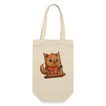 Süße Capybara Wasserschwein Cartoon Schaukel - Geschenkbeutel für Flaschen - Natur - Vorne