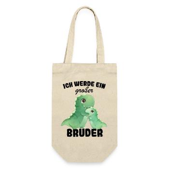 Nachwuchs Verkünden | Ich Werde Großer Bruder 2027 - Geschenkbeutel für Flaschen - Natur - Vorne
