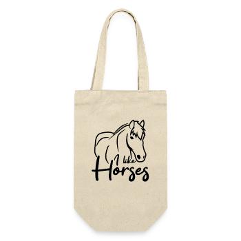 Reitliebe - Geschenkbeutel für Flaschen - Natur - Vorne