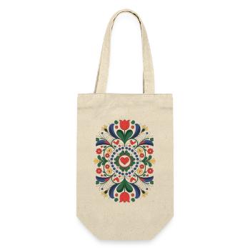Mandala Volk | Slawische Blumenkunst - Geschenkbeutel für Flaschen - Natur - Vorne