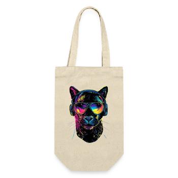Panther Leopard Raubkatze Süße Großkatze Panter - Geschenkbeutel für Flaschen - Natur - Vorne