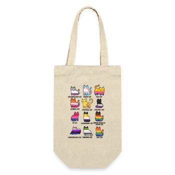 Niedliche Retro LGBT Katze Cat Pride & Equality - Geschenkbeutel für Flaschen - Natur - Vorne