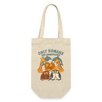 Süßes Tier Only Humans are homophobic Pride Tiere - Geschenkbeutel für Flaschen - Natur - Vorne
