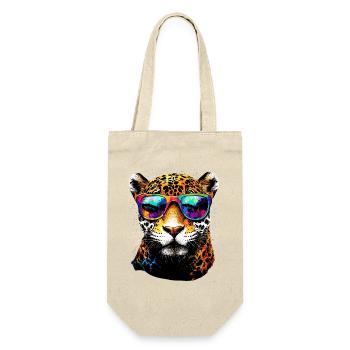 Jaguar Raubkatze Panther Wilde Katze Süßer Jaguar - Geschenkbeutel für Flaschen - Natur - Vorne